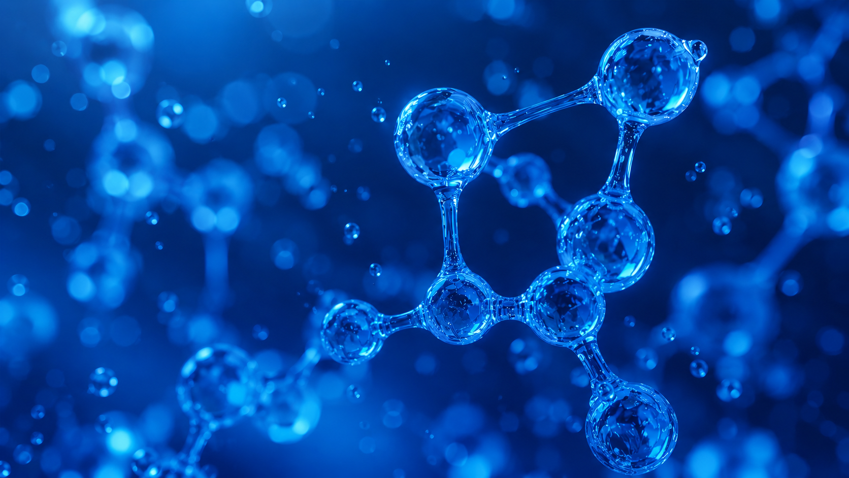 Blue molecular structure background